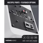 Majority Hangszóró 2.0 - D70X Fehér (70W, Bluetooth 5.3, USB, AUX, HDMI ARC, RCA, USB, Optikai, Távírányító)