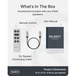Majority Hangszóró 2.0 - D50X Fekete (60W, Bluetooth 5.3, USB, AUX, HDMI ARC, RCA, USB, Optikai, Távírányító)