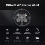 Moza Racing kiegészítő - CS V2P Kormánykerék (Dual Clutch, RGB, 13 inch)