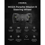 Moza Racing kiegészítő - Porsche MISSION R Kormánykerék (Dual-Clutch, RGB, 5,4 inch OLED kijelző, 320mm)