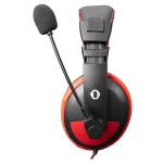 Snopy Fejhallgató - SN-4488 (mikrofon, 3.5mm jack, hangerőszabályzó, nagy-párnás, 2.1m kábel, fekete-piros)