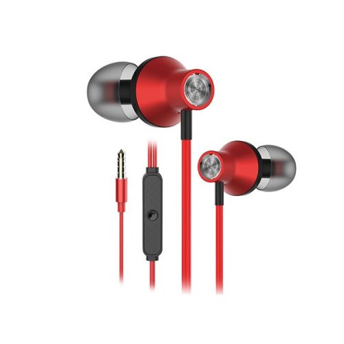 Snopy Fülhallgató - SN-J19 (mikrofon, 3.5mm TRRS jack, 1.2m kábel, piros)