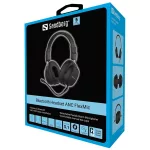 Sandberg Wireless Fejhallgató - Bluetooth Headset ANC FlexMic (Bluetooth, hajlítható mikrofon, fekete)