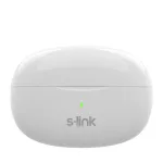 S-Link Fülhallgató Vezeték Nélküli - SL-TWS08 White (Bluetooth, ENC, Type-C, 4x HD mikrofon, 40 óra, fehér)