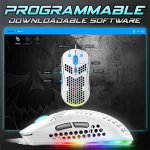 Spirit of Gamer Egér - S-PM4 RGB Arctic (Optikai, 12800DPI, 6 gomb, harisnyázott kábel, fehér)