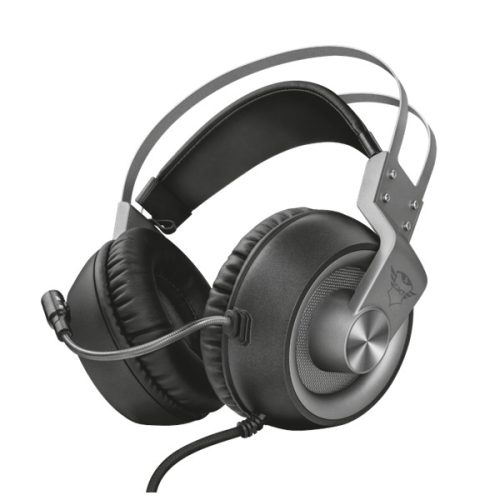 Trust Fejhallgató - GXT 430 Ironn  (Nagy-párnás; mikrofon; hangerőszabályzó; 3.5mm jack; fekete-szürke)
