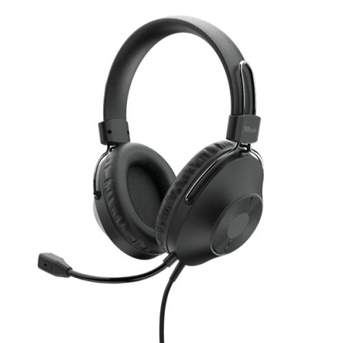 Trust Fejhallgató - Ozo (mikrofon; hangerőszabályzó; USB; nagy-párnás; 2m kábel, fekete)