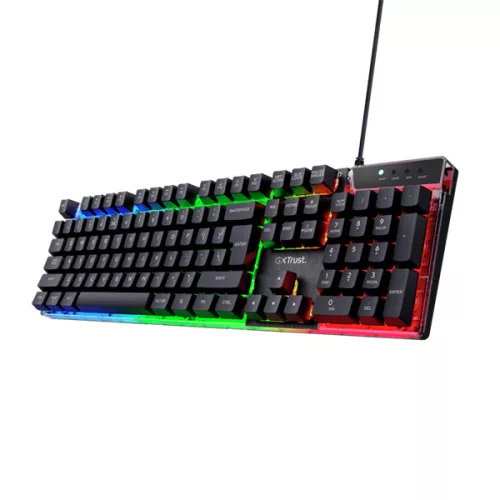 Trust Billentyűzet Gamer - GXT 835 Azor (LED háttérvilágítás; USB; fekete; magyar)