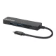 Manhattan USB HUB - 3db USB 3.0 Type-C + kártyaolvasó, SD/MicroSD, 5 Gbps, Fekete