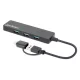 Manhattan USB HUB - 4db USB 3.0 Type-C / Type-A Combo Hub, USB-C Male és USB-A Male to 4 db USB-A Females, Fekete