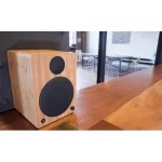 WaveMaster Hangszóró 2.0 - CUBE MINI NEO Bamboo (36W RMS, Bluetooth, 3,5mm jack, RCA, Toslink, Távírányító, Bambusz)