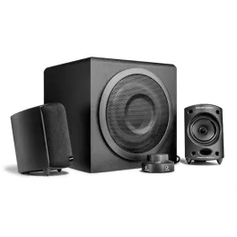   WaveMaster Hangszóró 2.1 - MOODY (65W RMS, Fa mélynyomó, 3,5mm jack, RCA, Fekete)