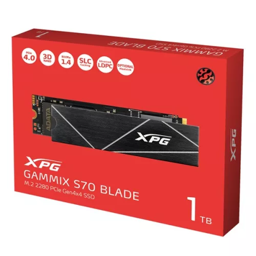 ADATA SSD - 1TB XPG GAMMIX S70 BLADE (3D, M.2 PCIe Gen 4x4, r:7400 MB/s, w:5500 MB/s, PS5 Ready)