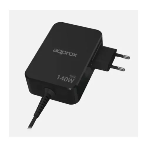 APPROX Telefontöltő - USB Type-C, 140W gyorstöltő + 1.8m kábel, Fekete