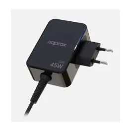   APPROX Telefontöltő - USB Type-C, 45W gyorstöltő + 1.8m kábel, Fekete