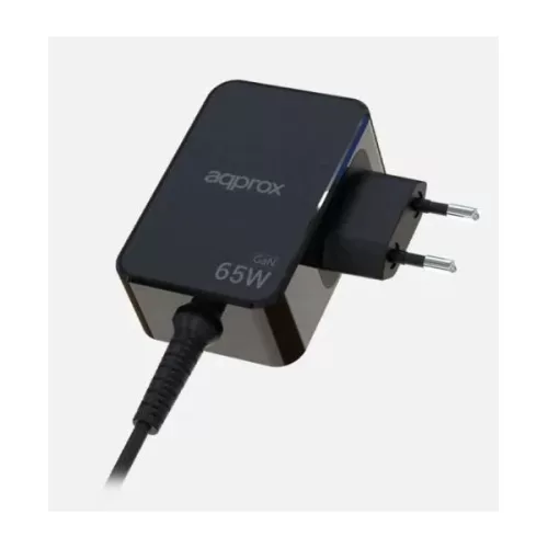 APPROX Telefontöltő - USB Type-C, 65W gyorstöltő + 1.8m kábel, Fekete
