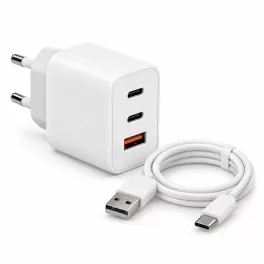   APPROX Telefontöltő - USB Type-C, USB-A port, 35W gyorstöltő + 1m USB Type-C kábel, Fehér