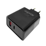 APPROX Telefontöltő - USB Type-C, USB-A port, 45W gyorstöltő + 1m USB Type-C kábel, Fekete
