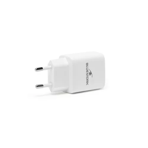 Bluestork Hálózati töltő - PW-30-CA (USB-C, USB-A, 30W, fehér)