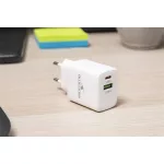 Bluestork Hálózati töltő - PW-30-CA (USB-C, USB-A, 30W, fehér)