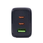 Bluestork Hálózati töltő - PW-65-CCA-B (2xUSB-C, USB-A, 65W, 2m kábel, fekete)