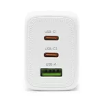 Bluestork Hálózati töltő - PW-65-CCA/0C (2xUSB-C, USB-A, 65W, fehér)
