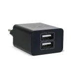 Delight Telefon töltő  - 2db USB, 5V/2,4A, Fekete