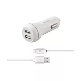   S-Link Autós töltő - SW-C530 (2db USB, 5V/2.1A, 5W, Micro USB, 100cm adat+töltőkábel, fehér)