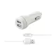 S-Link Autós töltő - SW-C530 (2db USB, 5V/2.1A, 5W, Micro USB, 100cm adat+töltőkábel, fehér)