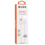 S-Link kábel - AND-KC19B (2.4A, Micro USB, 100cm adat+töltőkábel, fehér)