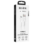 S-Link kábel - SL-X243 (3A, 15W, Gyorstöltés, Type-C, 100cm adat+töltőkábel, fehér)