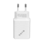 S-Link Hálózati töltő - SL-EC50T (2db USB, 5V/2.4A, 12W, Gyorstöltés, USB Type-C, 100cm adat+töltőkábel, fehér)