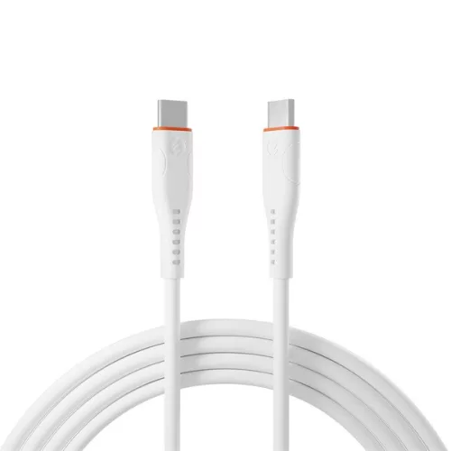 S-Link kábel - SL-X280E (3A, 60W, Gyorstöltés, Type-C to Type-C 100cm adat+töltőkábel, fehér)