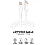 S-Link kábel - SW-C135 (3A, 60W, Gyorstöltés, Type-C to Type-C, adat+töltőkábel, 2m, fehér)
