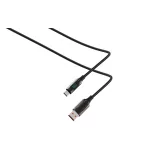 S-Link kábel - UC-066 (LED kijelző, 66W, Gyorstöltés, Type-C, 100cm adat+töltőkábel, fekete, fonott)