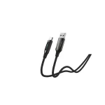 S-Link kábel - UC-066 (LED kijelző, 66W, Gyorstöltés, Type-C, 100cm adat+töltőkábel, fekete, fonott)