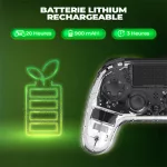 Spirit of Gamer Gamepad Vezeték Nélküli - NEON BT RGB (PC/PS3/PS4/iOS/Android, Bluetooth, RGB, átlátszó)