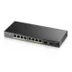 ZYXEL Switch 8x1000Mbps (8xPOE) + 2xGigabit SFP Fémházas Asztali, GS1100-10HP-EU0102F