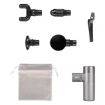 KICA hordozható vibrációs masszírozó, 4 fej ( gönb, lapos, kúpos, U alakú ),  LED, 4 intenzitás, narancsbőr ellen