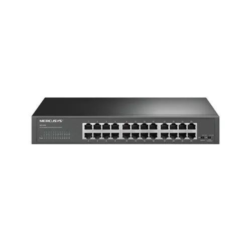 MERCUSYS Switch 24x1000Mbps, Fémházas Asztali/Rackes, MS124GS