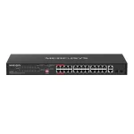 MERCUSYS Switch 28x1000Mbps(24xPOE+) + 2xSFP, Fémházas Asztali Rackes, MS128GP