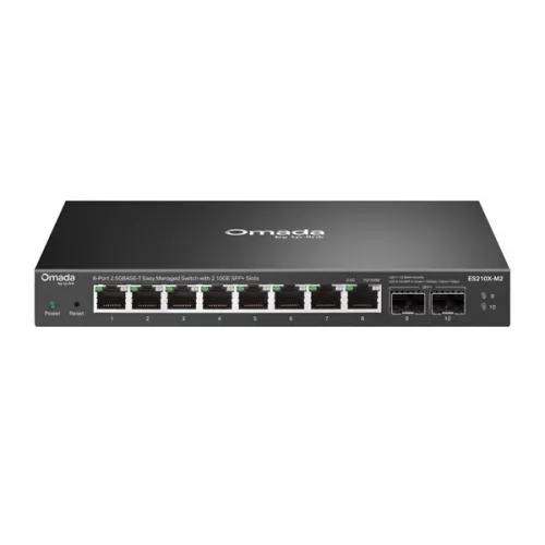 TP-LINK Switch 8x2.5Gbps + 2x10Gbps SFP+ Fémházas Easy Smart (Omada), ES206XPP-M2