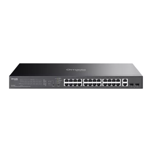 TP-LINK Switch 26x1000Mbps(24xPOE+) + 2xSFP Fémházas Easy Smart (Omada), ES228GP