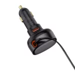 Baseus Enjoyment Pro autós gyorstöltő 60W, USB Type-A + USB Type-C automata behúzós kábel, fekete