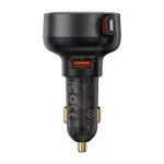 Baseus Enjoyment Pro autós gyorstöltő 55W, USB Type-A + iPhone automata behúzós kábel, fekete