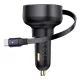 Baseus Enjoyment Pro autós gyorstöltő 60W, USB Type-C + USB Type-C automata behúzós kábel, fekete