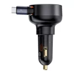 Baseus Enjoyment Pro autós gyorstöltő 60W, USB Type-C + USB Type-C automata behúzós kábel, fekete