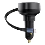 Baseus Enjoyment Pro autós gyorstöltő 60W, USB Type-C + USB Type-C automata behúzós kábel, fekete