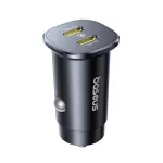 Baseus GoTrip autós gyorstöltő 30W, 2×USB Type-C, fekete