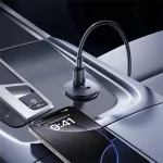 Baseus GoTrip autós gyorstöltő 30W, 2×USB Type-C, fekete